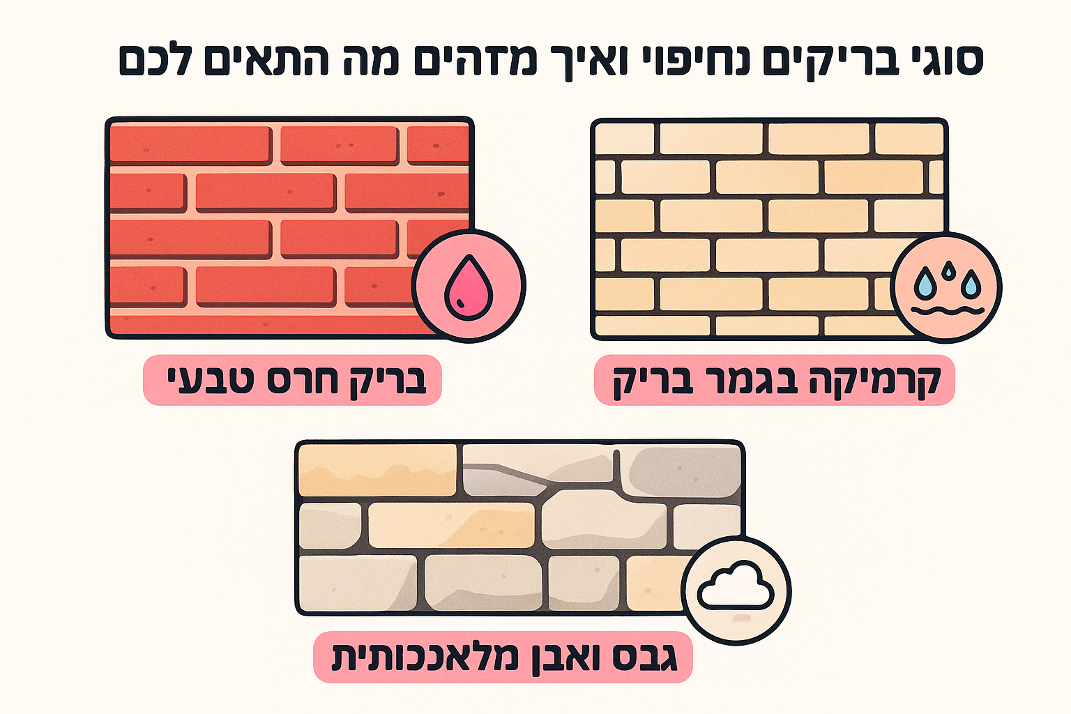 סוגי בריקים לחיפוי ואיך מזהים מה מתאים לכם