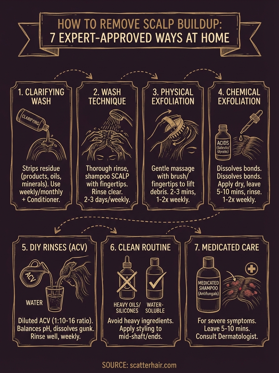 how to remove scalp buildup infographic