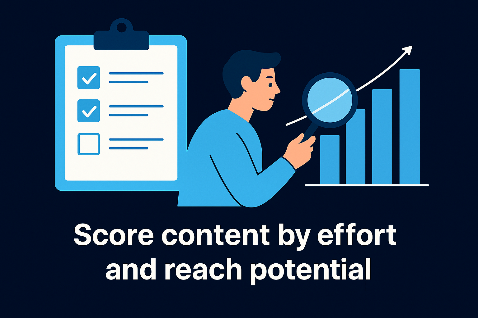 Score content by effort and reach potential