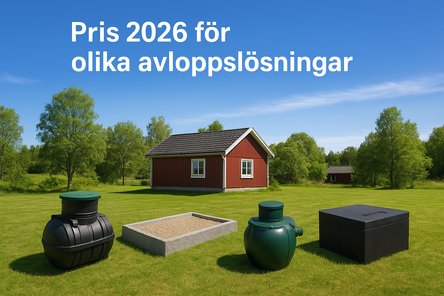 Pris 2026 för olika avloppslösningar