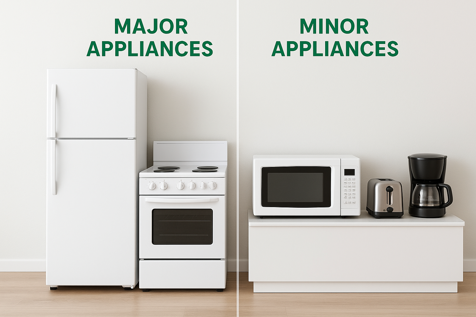 Major vs. minor appliances