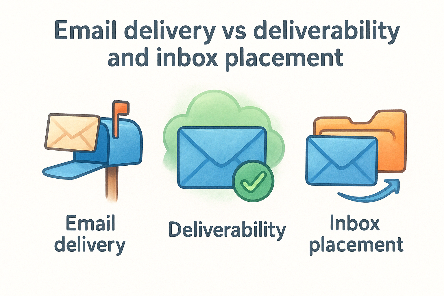 Email delivery vs deliverability and inbox placement