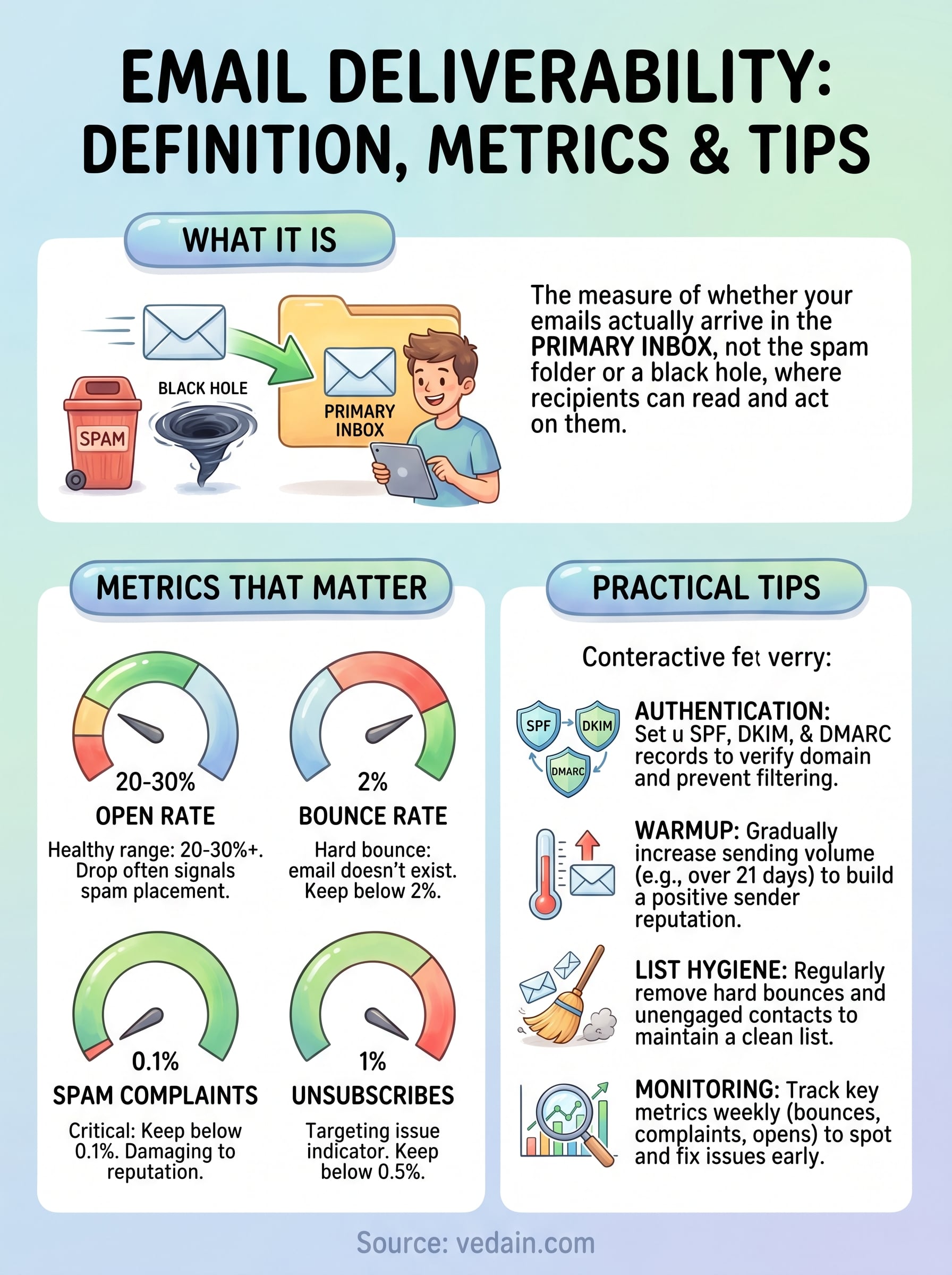 what is email deliverability infographic