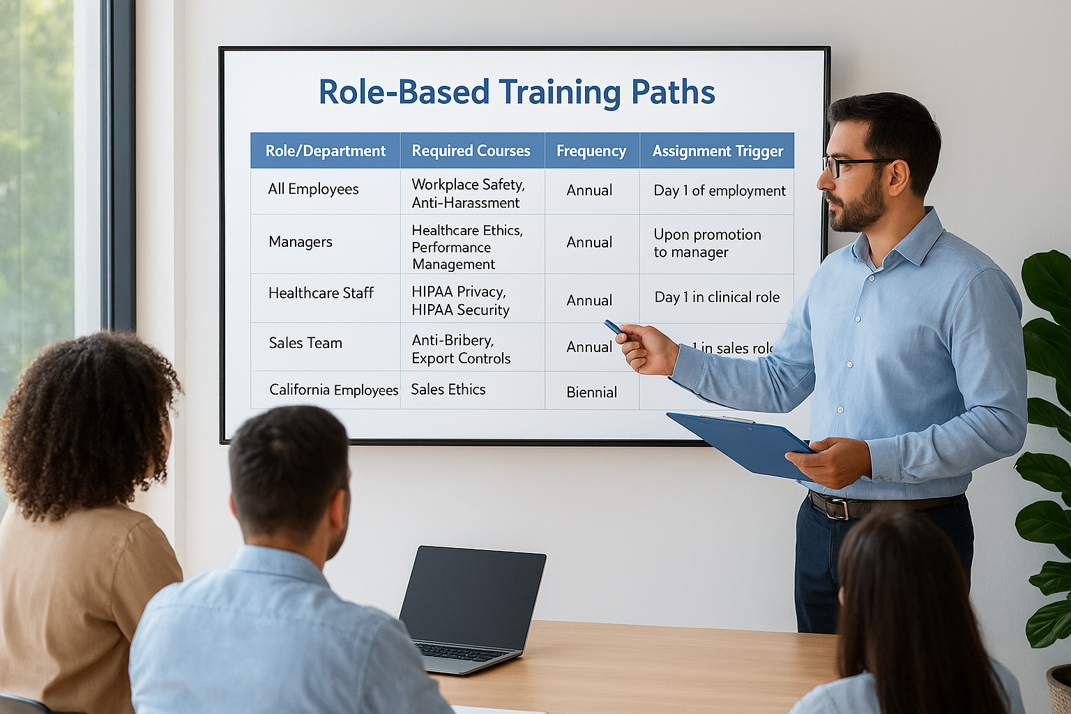 Create role-based training paths